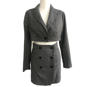 灰色/女士办公室礼服/两件式/西装上衣和/直铅笔/正装/女西装